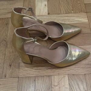 Gold Ankle Strap Heels